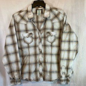 Panhandle Womens Western Plaid Long Sleeve Button Up Shirt Size XXL